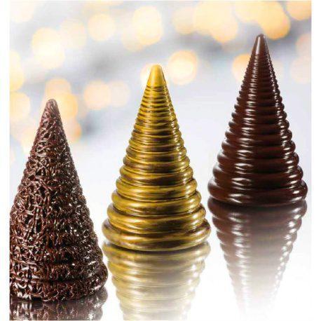 martellato 20a3d01 thermoformed spiral christmas tree 112 h180 mm 300gr 4 molds 2pcs thermoformed chocolate molds 2